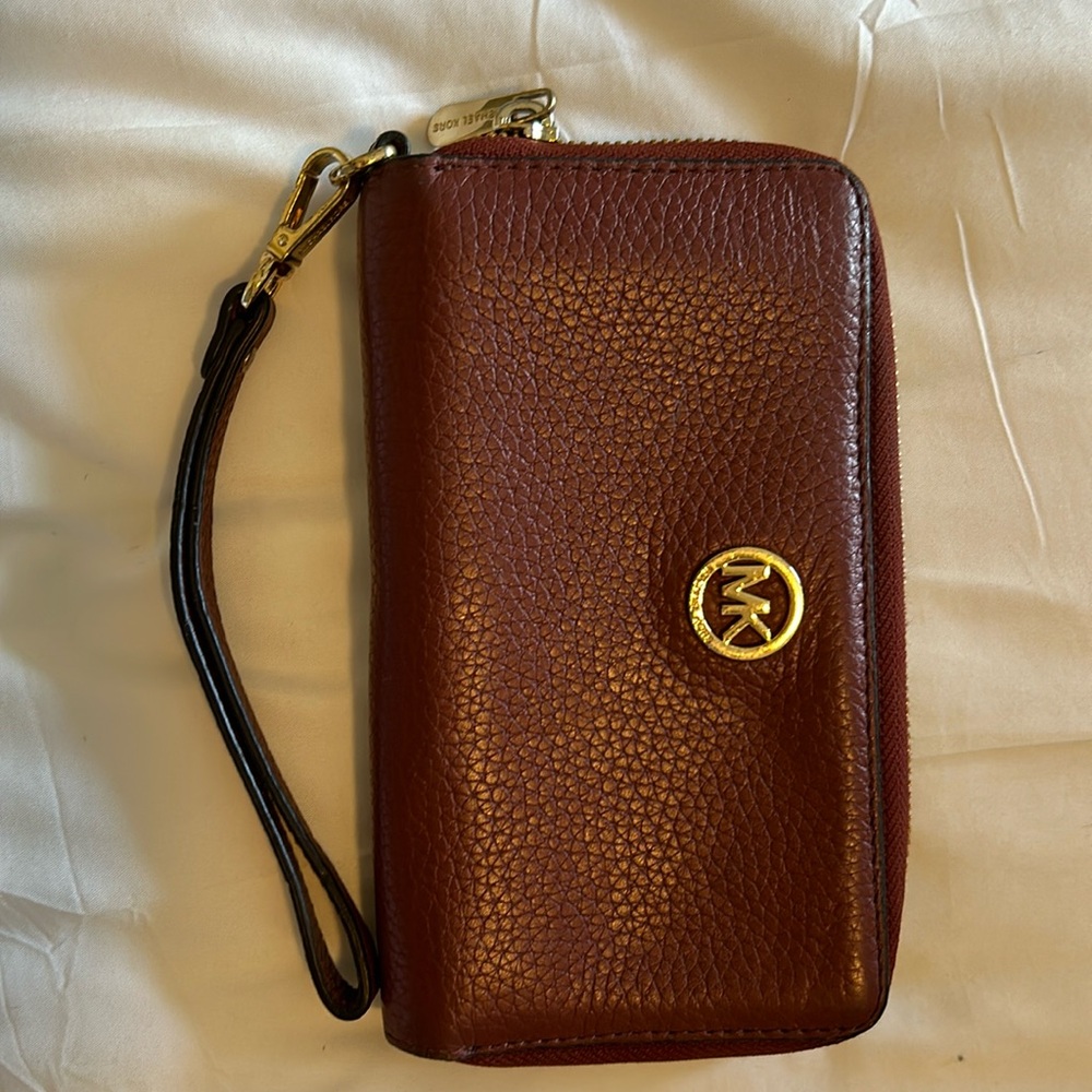 Michael Kors Burgundy Zip Around Wallet